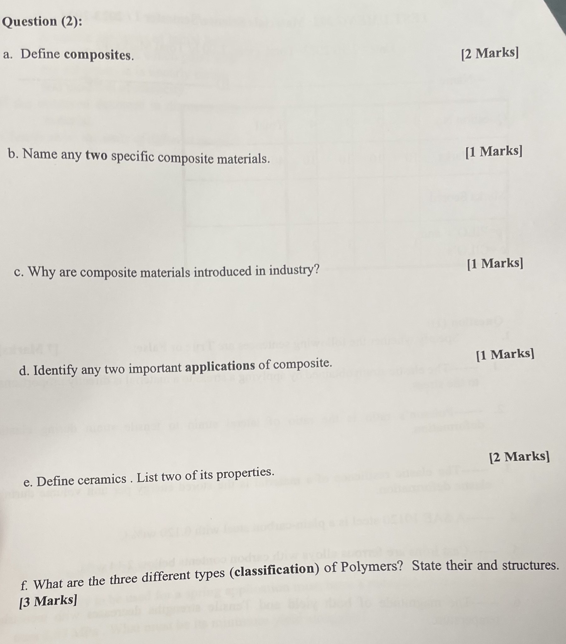 Solved a. Define composites.b. Name any two specific
