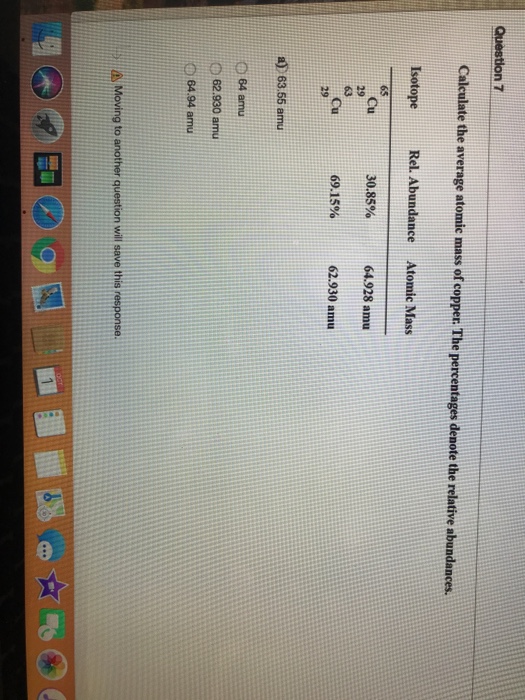 Solved Calculate the average atomic mass of copper. The