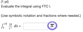 Ftci Math Solved Evaluate the integral using FTCI (Use symbolic | Chegg.com
