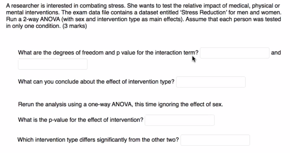 Solved A researcher is interested in combating stress. She | Chegg.com