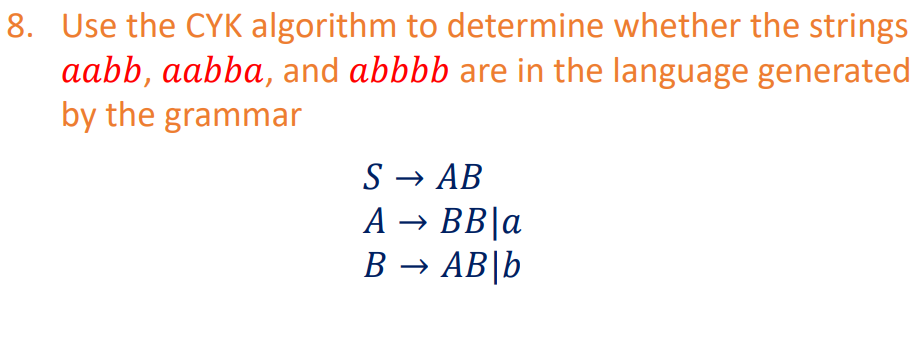 Solved 8 Use The Cyk Algorithm To Determine Whether The 0571