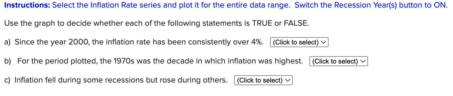 Solved Instructions: Select The Inflation Rate Series And | Chegg.com