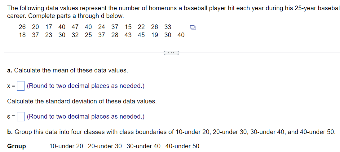 Solved The following data values represent the number of | Chegg.com