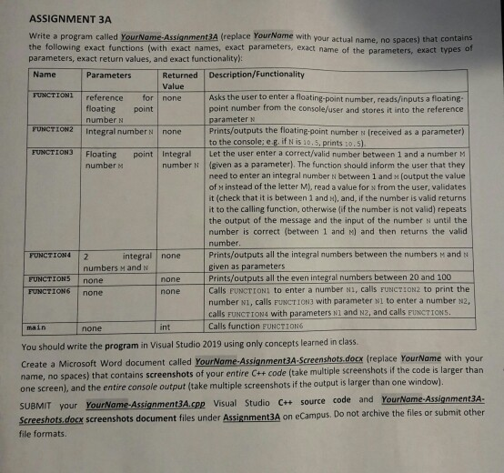 Solved ASSIGNMENT 3A Write a program called Your | Chegg.com
