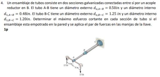 Solved 4. Un ensamblaje de tubos consiste en dos secciones | Chegg.com