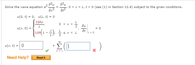Solved by an EXPERT Solve the wave equation | Chegg.com