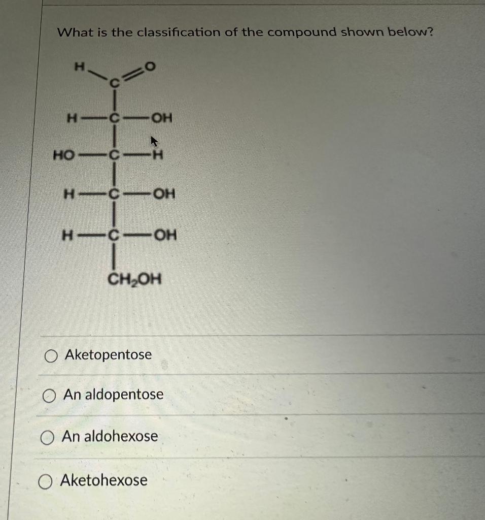 Solved What is the classification of the compound shown