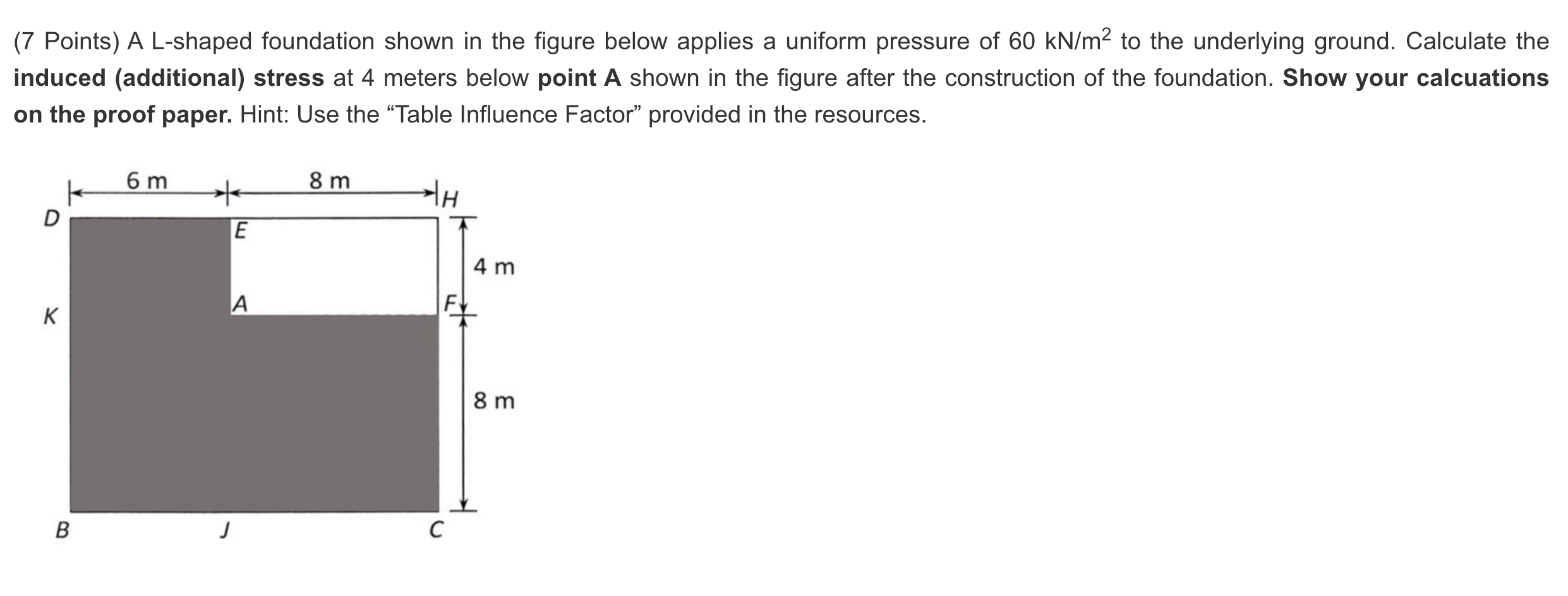 Solved (7 Points) A L-shaped foundation shown in the figure | Chegg.com