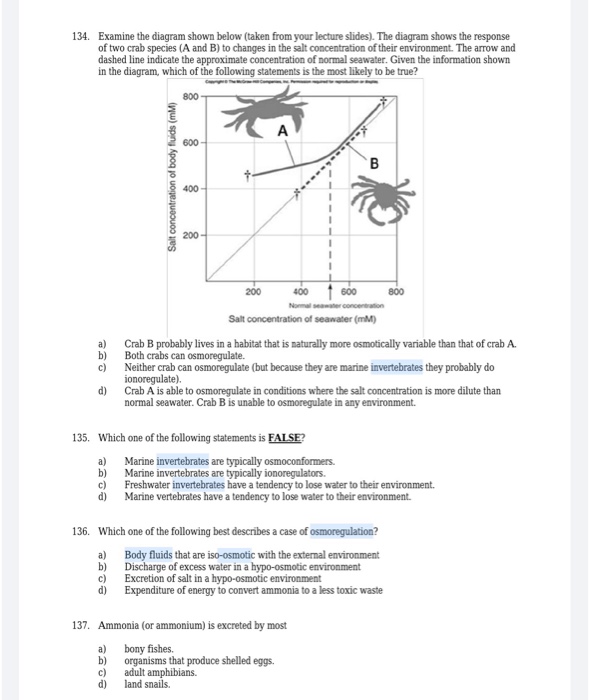 Solved 134. Examine the diagram shown below (taken from your | Chegg.com