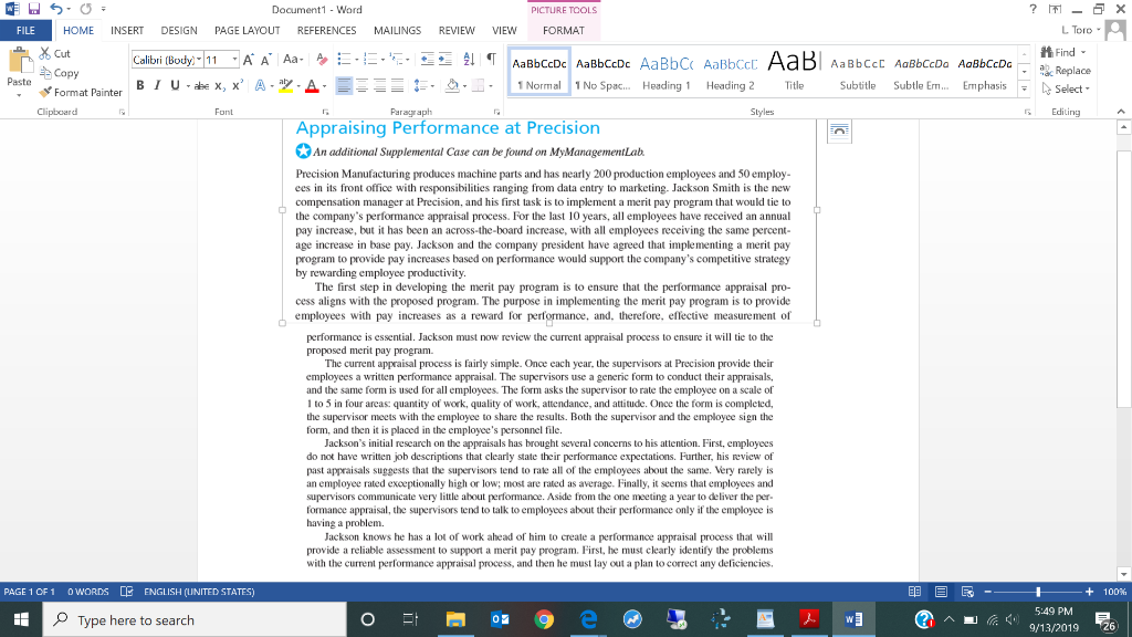 Appraising performance at precision case study answers 06 picture