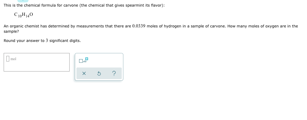 Solved This Is The Chemical Formula For Carvone (the 