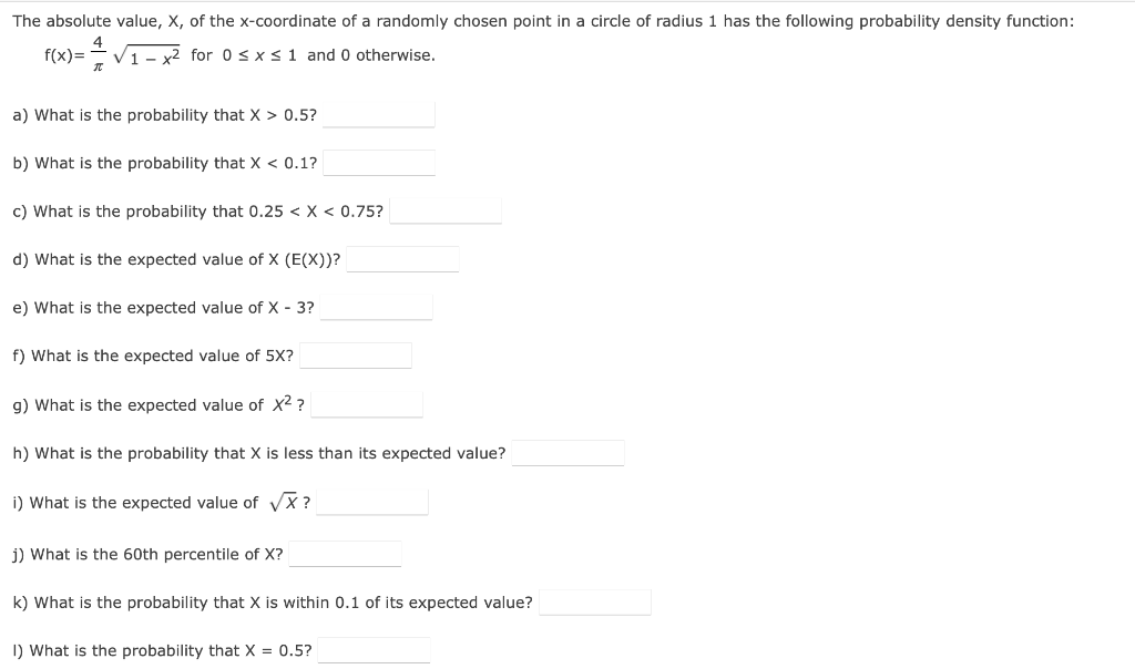 Solved The absolute value, X, of the xcoordinate of a