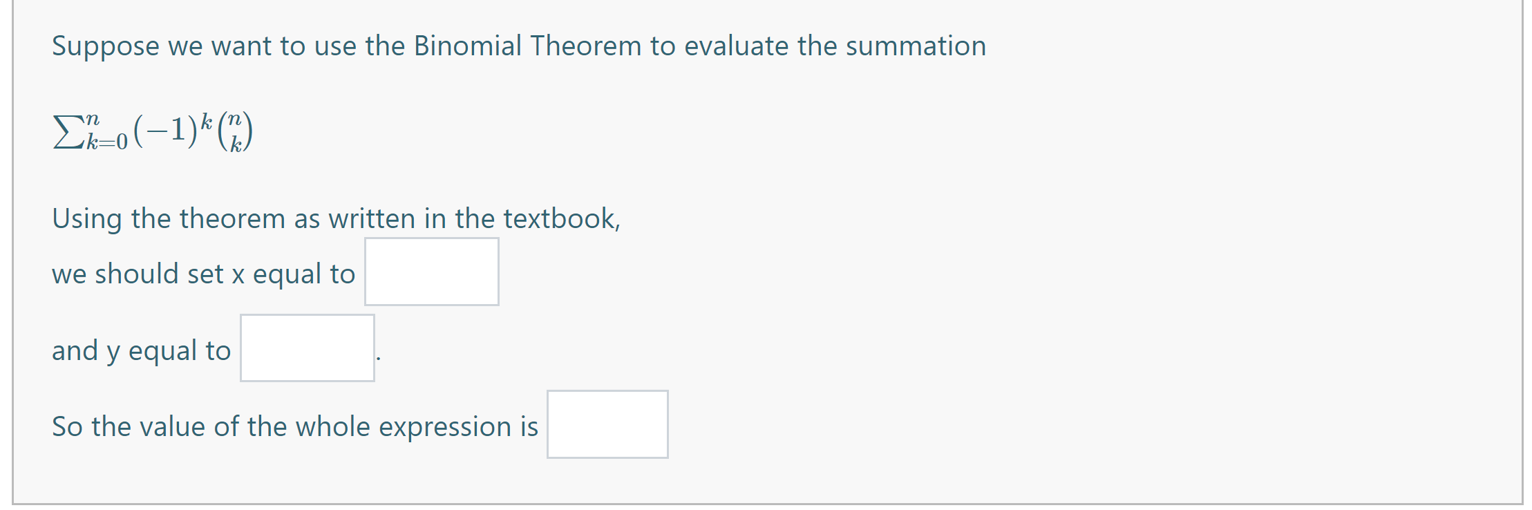 Solved Suppose we want to use the Binomial Theorem to | Chegg.com