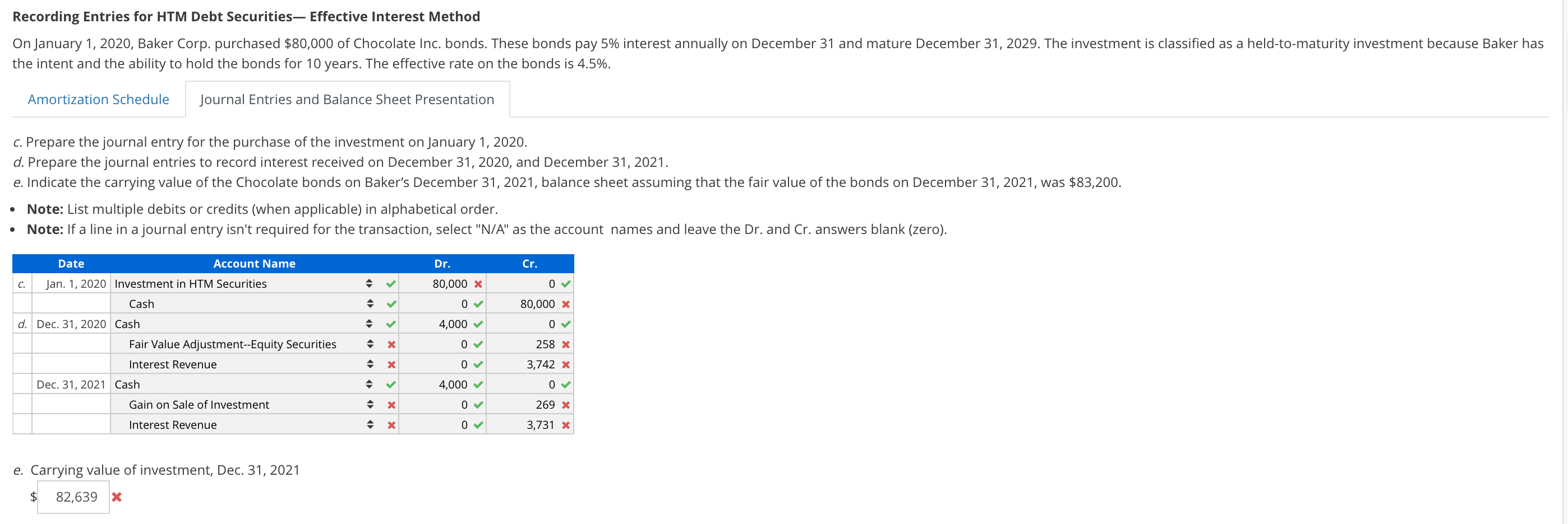 Solved Recording Entries For HTM Debt Securities— Effective | Chegg.com