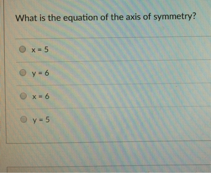 Solved What is the equation of the axis of symmetry 6 | Chegg.com