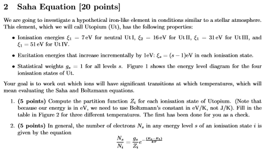 2 Saha Equation [20 points We are going to | Chegg.com