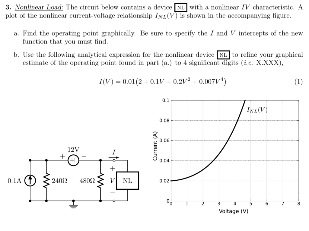 Solved 3. Nonlinear Load: The circuit below contains a | Chegg.com