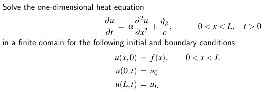 Solved Solve the one-dimensional heat | Chegg.com