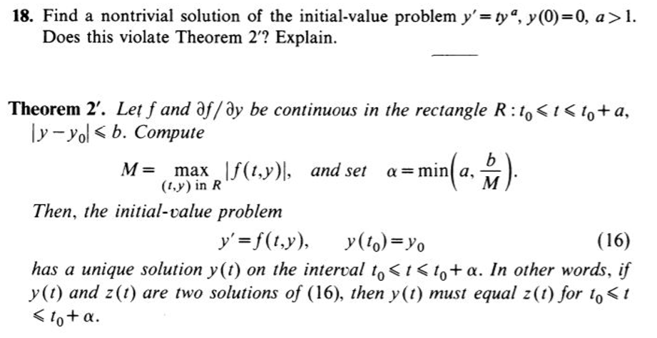 Non Viable Math Example Solved 18. Find a nontrivial solution of the initial-value | Chegg.com