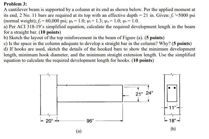 Solved Problem 3: A cantilever beam is supported by a column