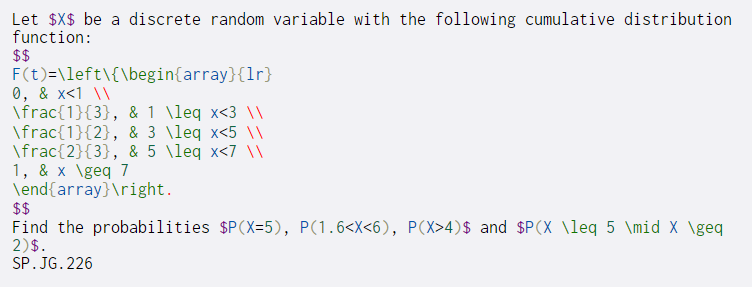 Solved Let $X$ be a discrete random variable with the | Chegg.com