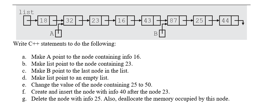 Solved list 1832 -231_16143| 87| BU 25| 44177 AU Write C++ | Chegg.com
