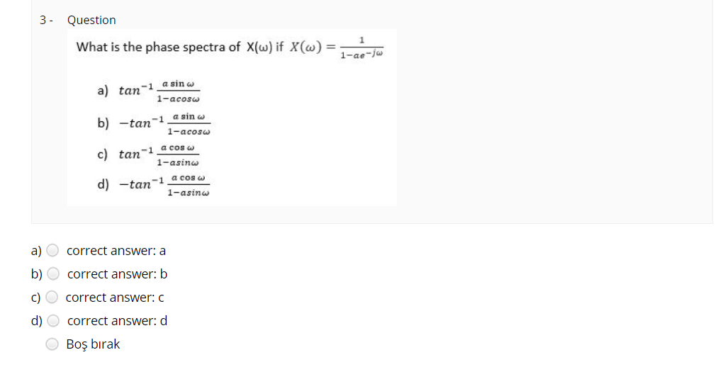 Solved 3 Question What Is The Phase Spectra Of X W If X Chegg Com