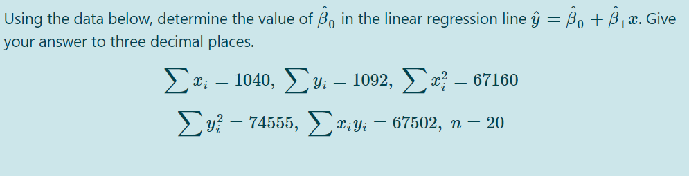 Solved Using The Data Below, Determine The Value Of B, In | Chegg.com