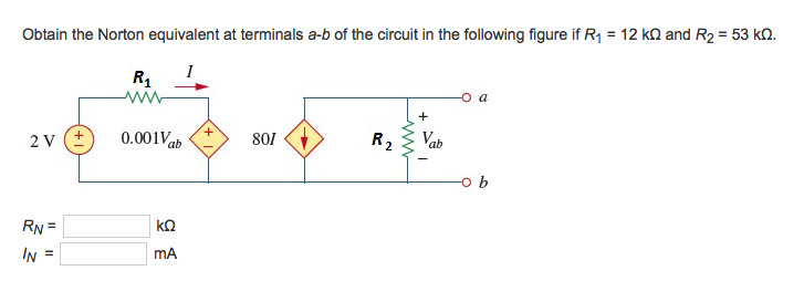 Solved Obtain The Norton Equivalent At Terminals A-b Of The | Chegg.com