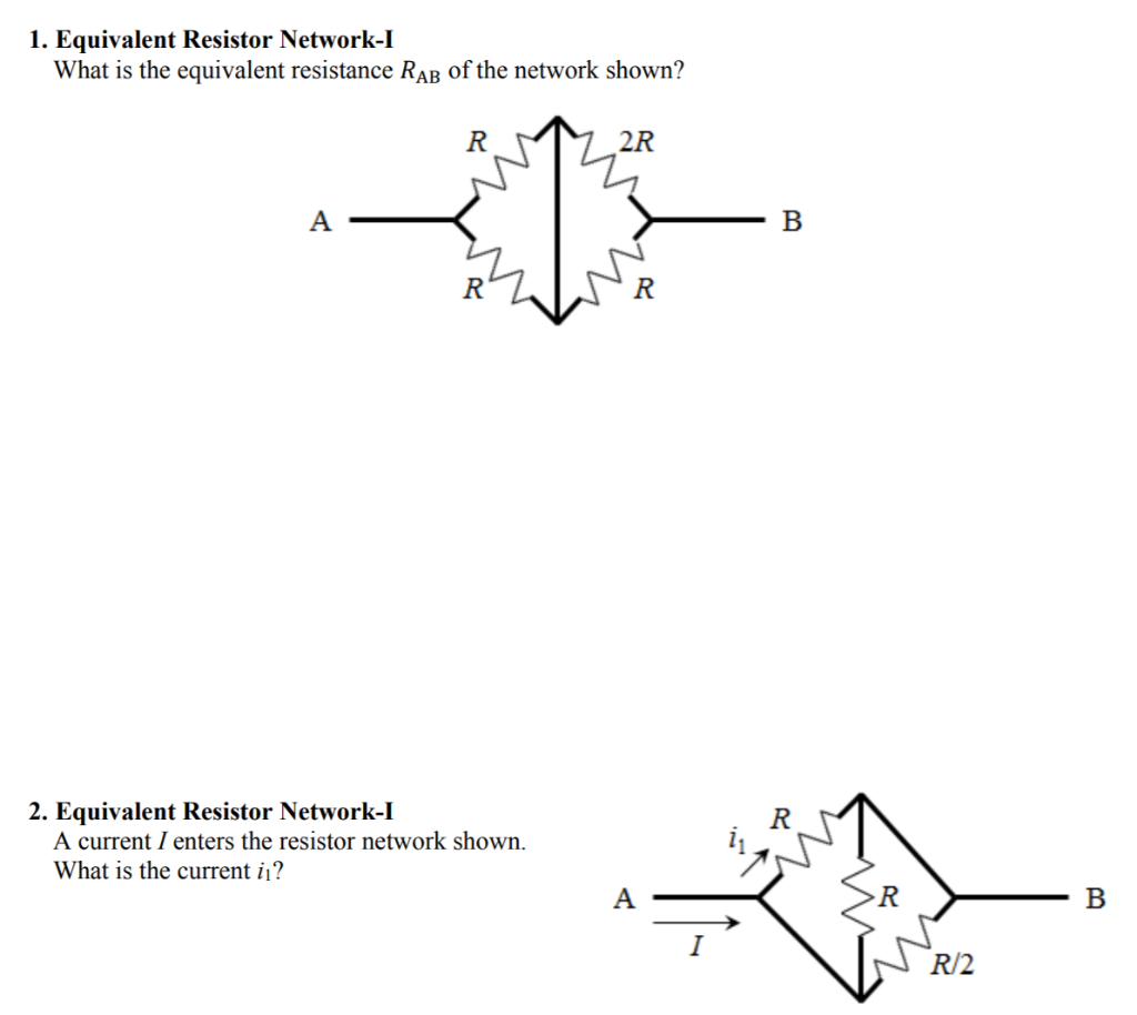 Solved 1. Equivalent Resistor NetworkI What is the