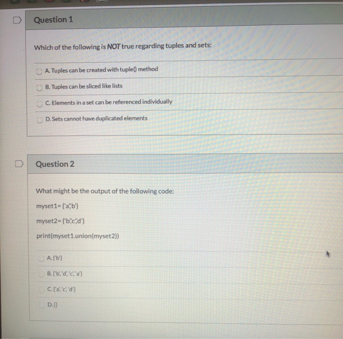 Solved D Question 1 Which of the following is NOT true | Chegg.com