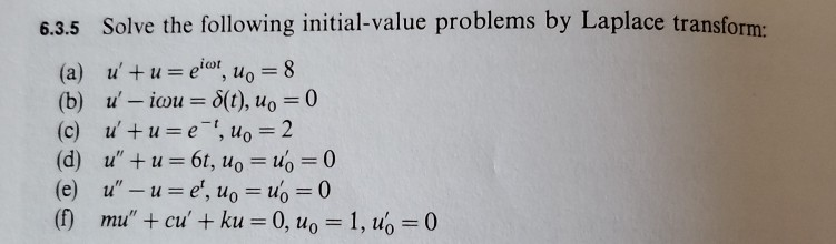 Solved 6 3 5 Solve The Following Initial Value Problems B Chegg Com