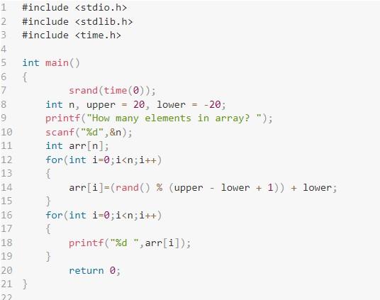Solved Using this, I have an array filled with random | Chegg.com