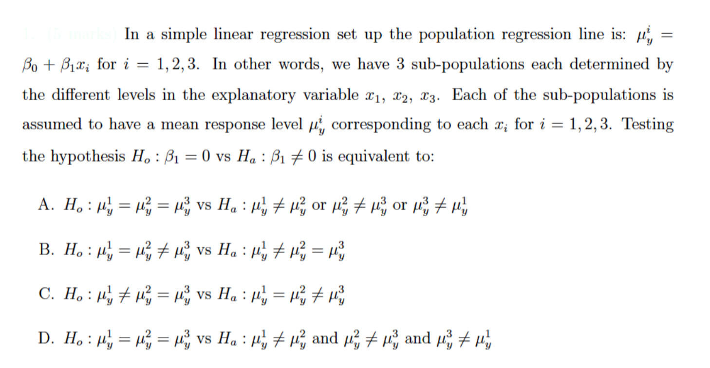 simple linear regression hypothesis testing examples