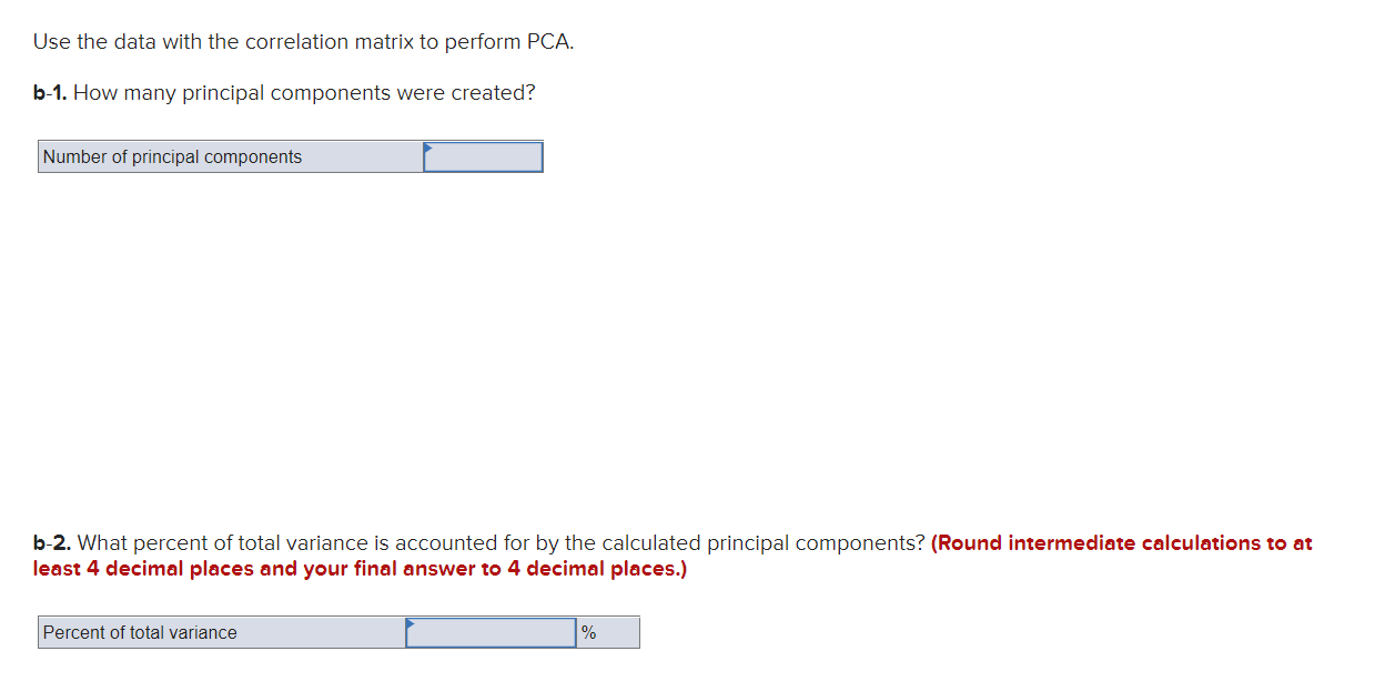 Solved Perform principal component analysis on the | Chegg.com