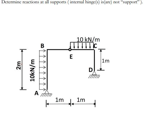 Hinge Problems Static Engineering Solved Determine reactions at all supports internal hinge(s) | Chegg.com