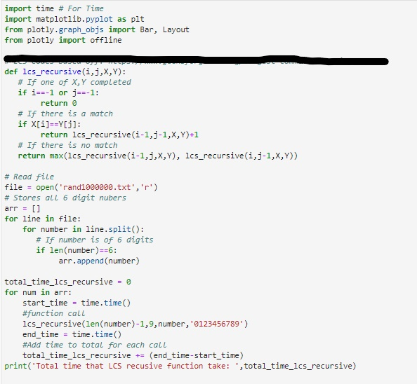 The coding language is python 3. Here is my LCS | Chegg.com