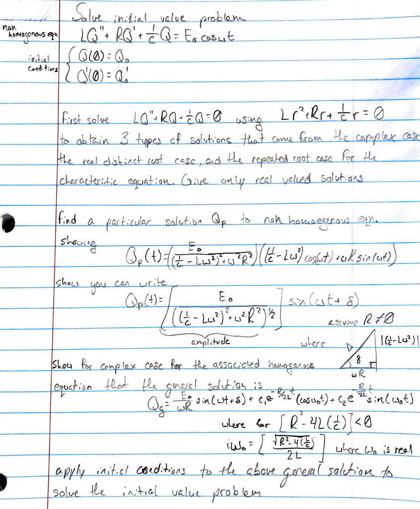 Solved non Solve initial value problem homogenous equ 26