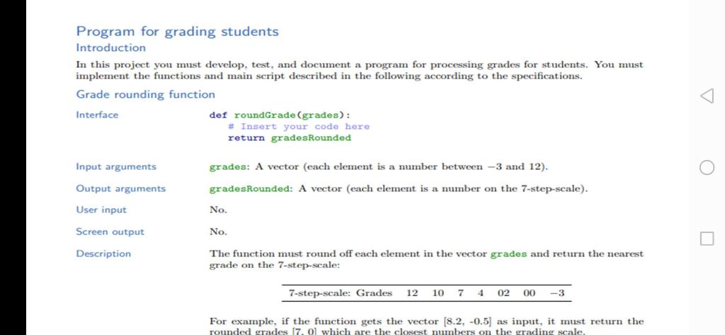 Program for grading students Introduction In this | Chegg.com