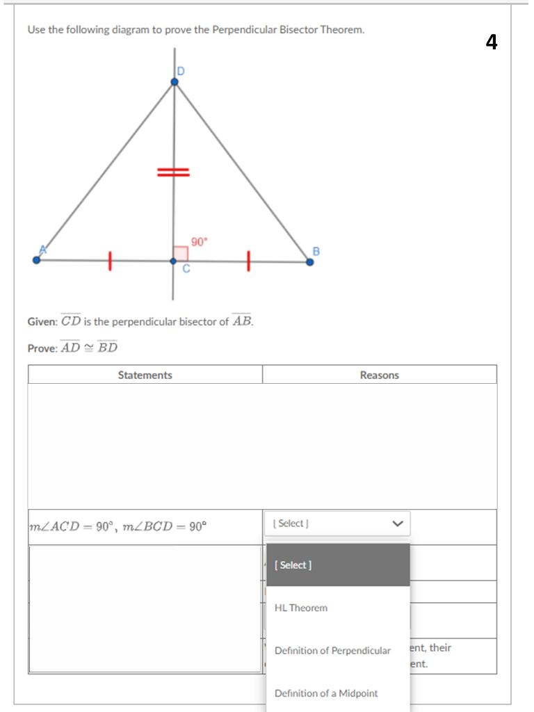 Solved Use the following diagram to prove the perpendicular | Chegg.com