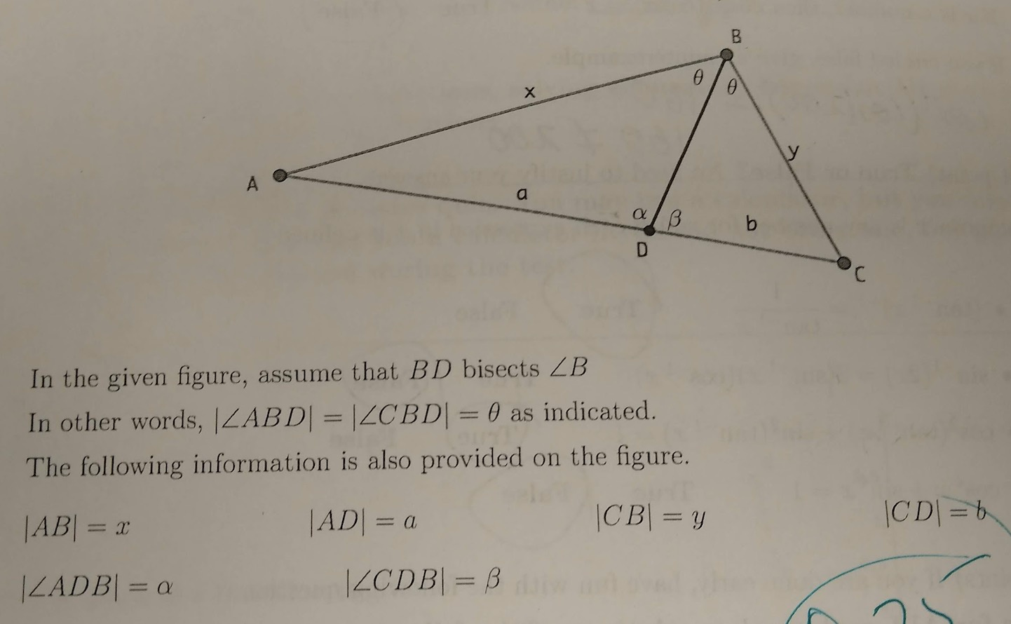 Solved Alß B In The Given Figure, Assume That BD Bisects ZB | Chegg.com