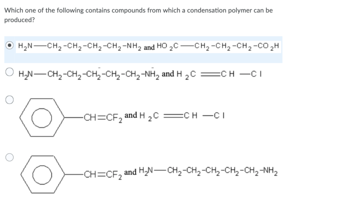 Solved Which one of the following contains compounds from