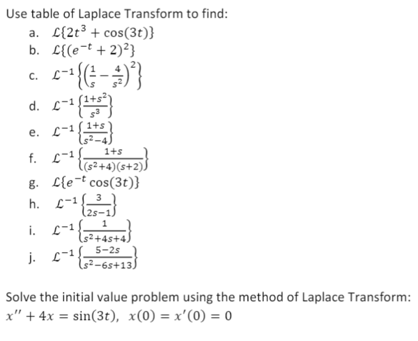 Solved Use Table Of Laplace Transform To Find A L 2t3 Chegg Com