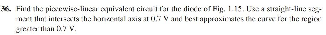 Solved 6. Find the piecewise-linear equivalent circuit for | Chegg.com