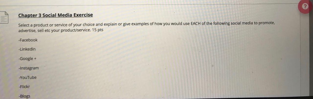 Solved Chapter 3 Social Media Exercise Select a product or | Chegg.com