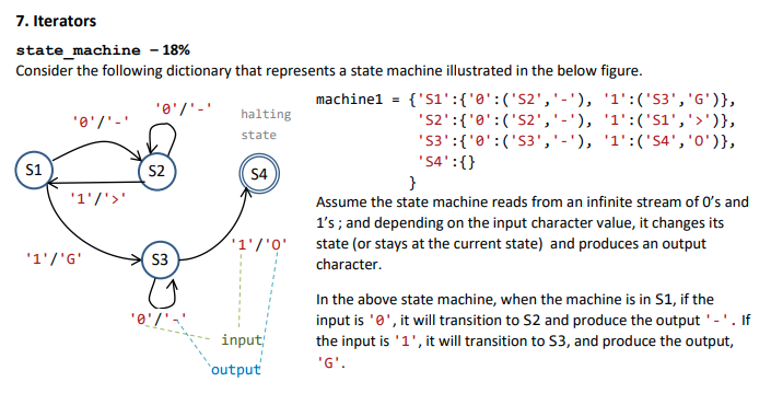7. Iterators state_machine −18% Consider the | Chegg.com