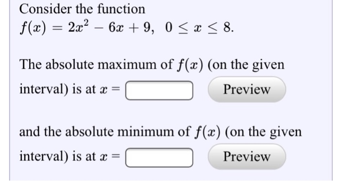 Solved Consider The Function F X 2x2 6x 9 0