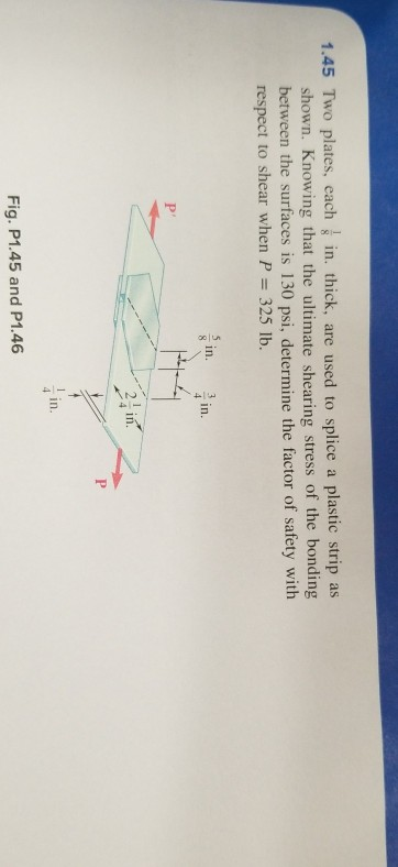 Solved 1.45 Two plates, each in thick, are used to splice a | Chegg.com