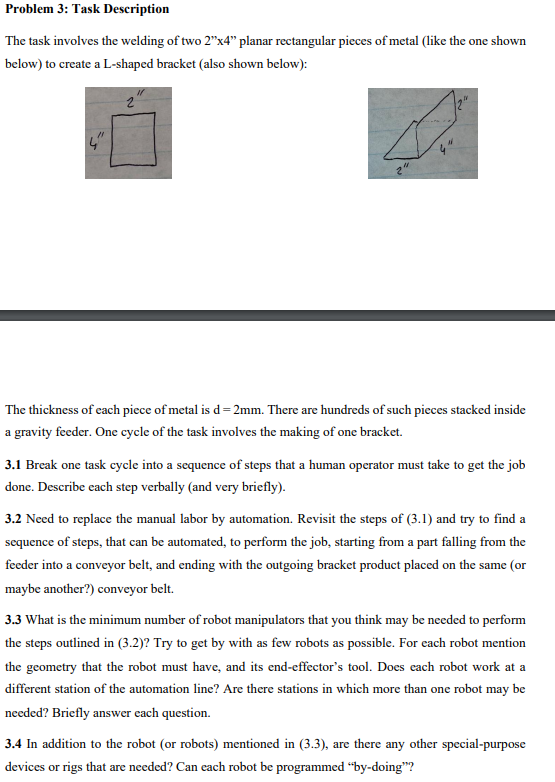 Solved Problem 3: Task Description The task involves the | Chegg.com