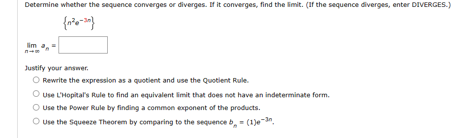 Solved Determine whether the sequence converges or diverges 